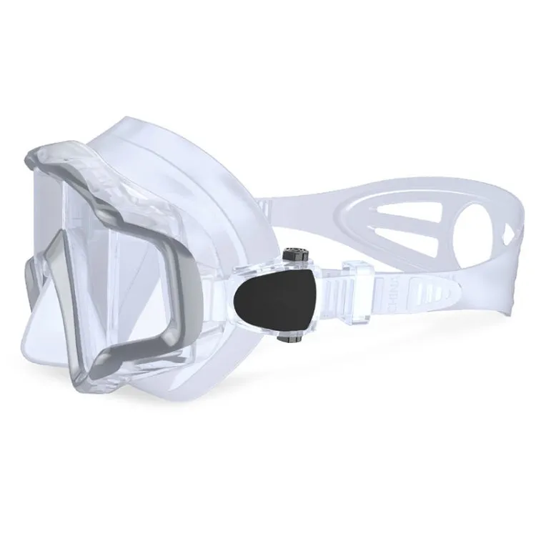 DM600 Silica Gel Diving Mask Swimming Goggles Diving Equipment for Adults (White)