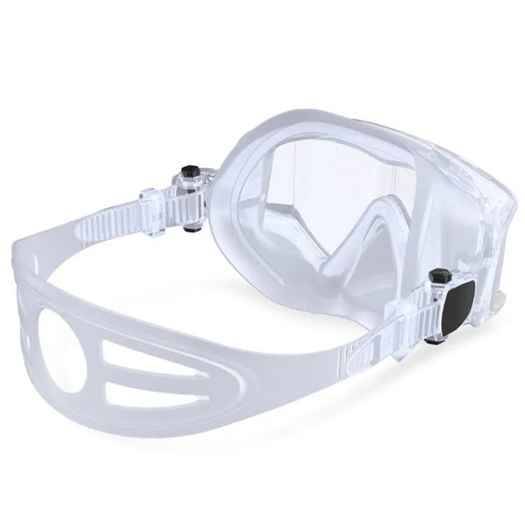 DM600 Silica Gel Diving Mask Swimming Goggles Diving Equipment for Adults (White)