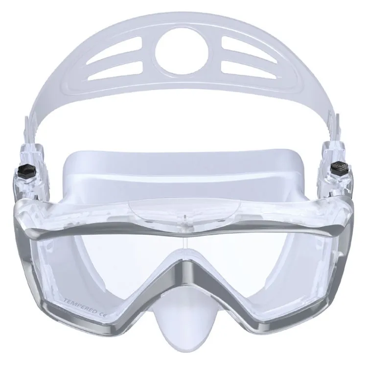 DM600 Silica Gel Diving Mask Swimming Goggles Diving Equipment for Adults (White)