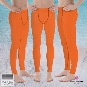 Dusty Desert Orange Meggings, Solid Orange Color Men's Leggings Meggings - Made in USA/EU (US Size: XS-3XL)