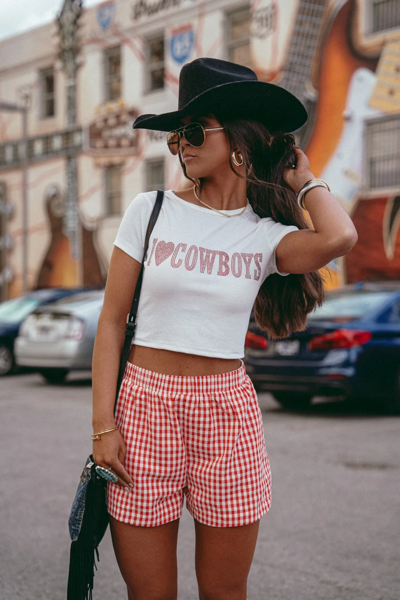 Effortless Shorts Red/White Gingham