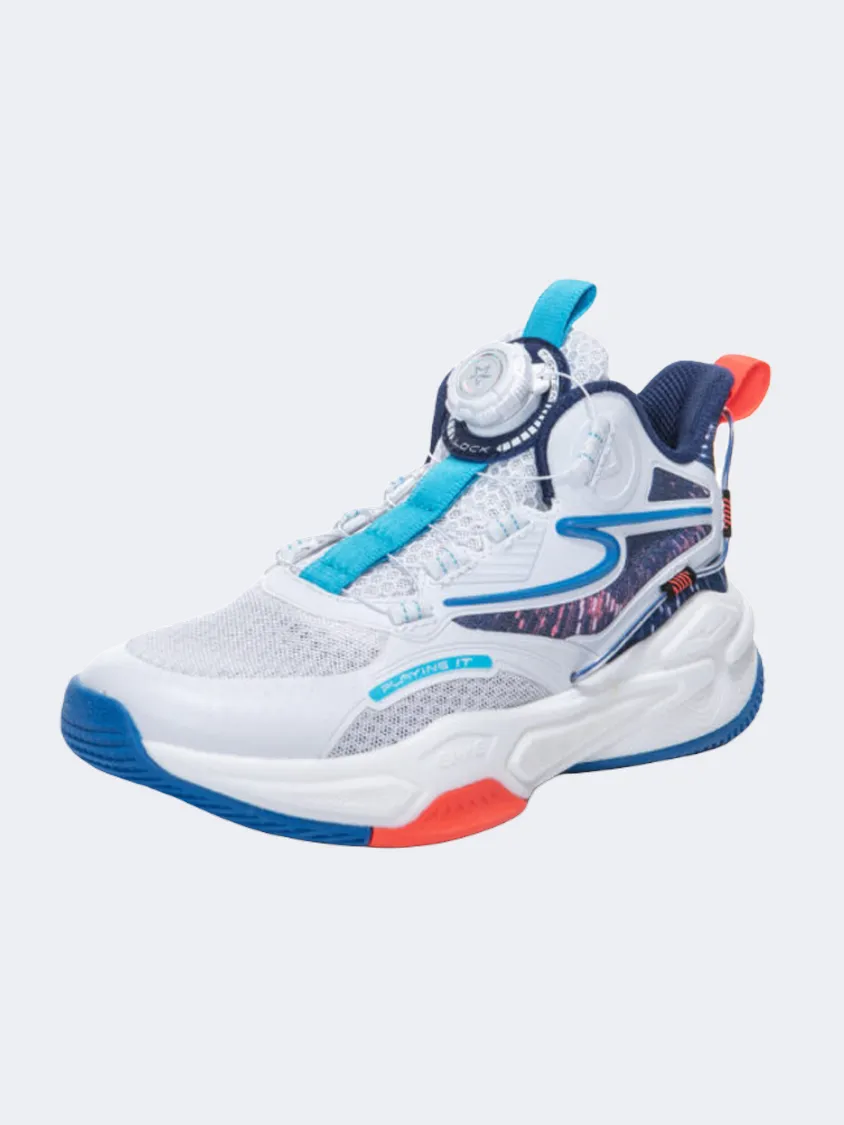 Erke Gs Boys Basketball Shoes White/Blue