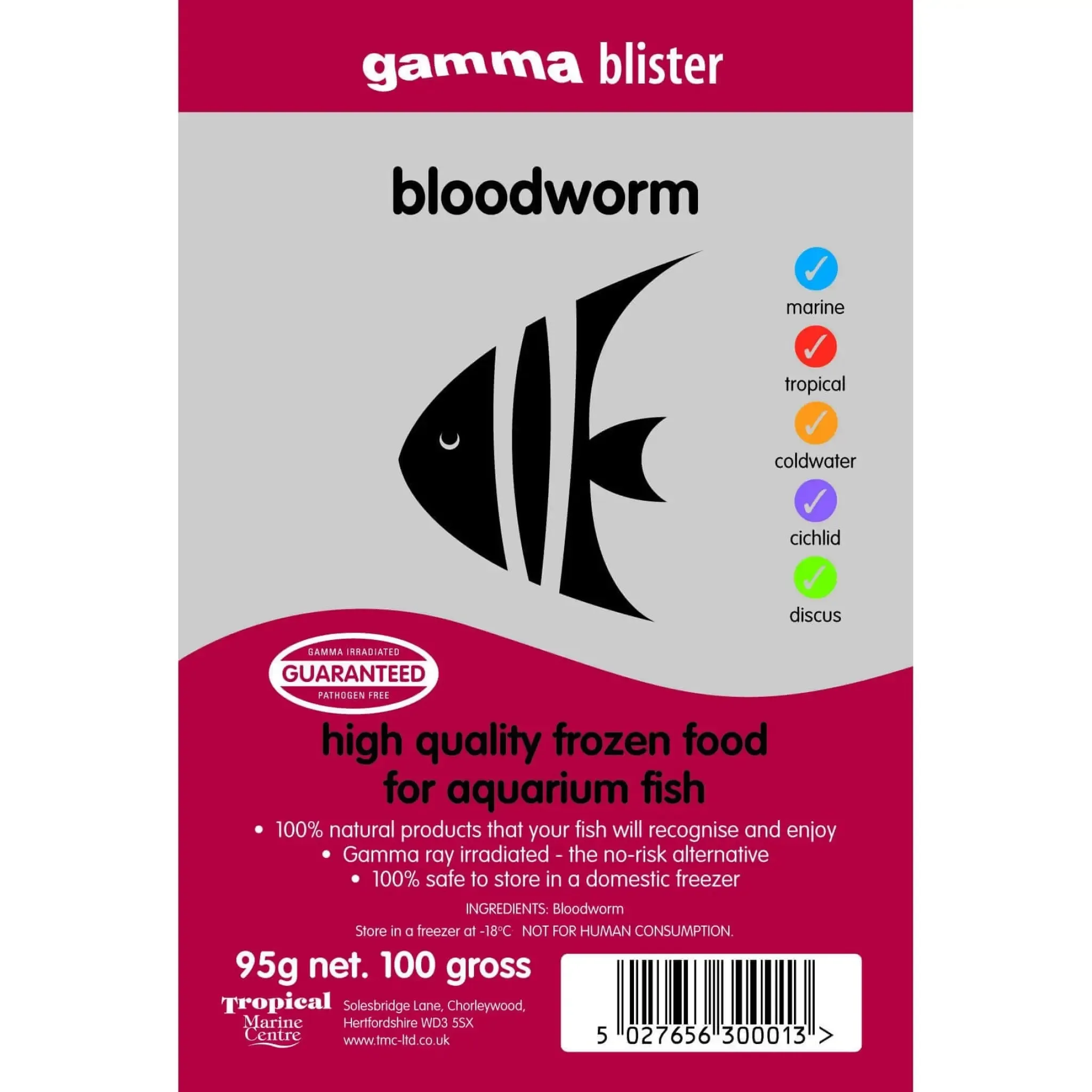 Gamma Frozen Blister Bloodworm 95g