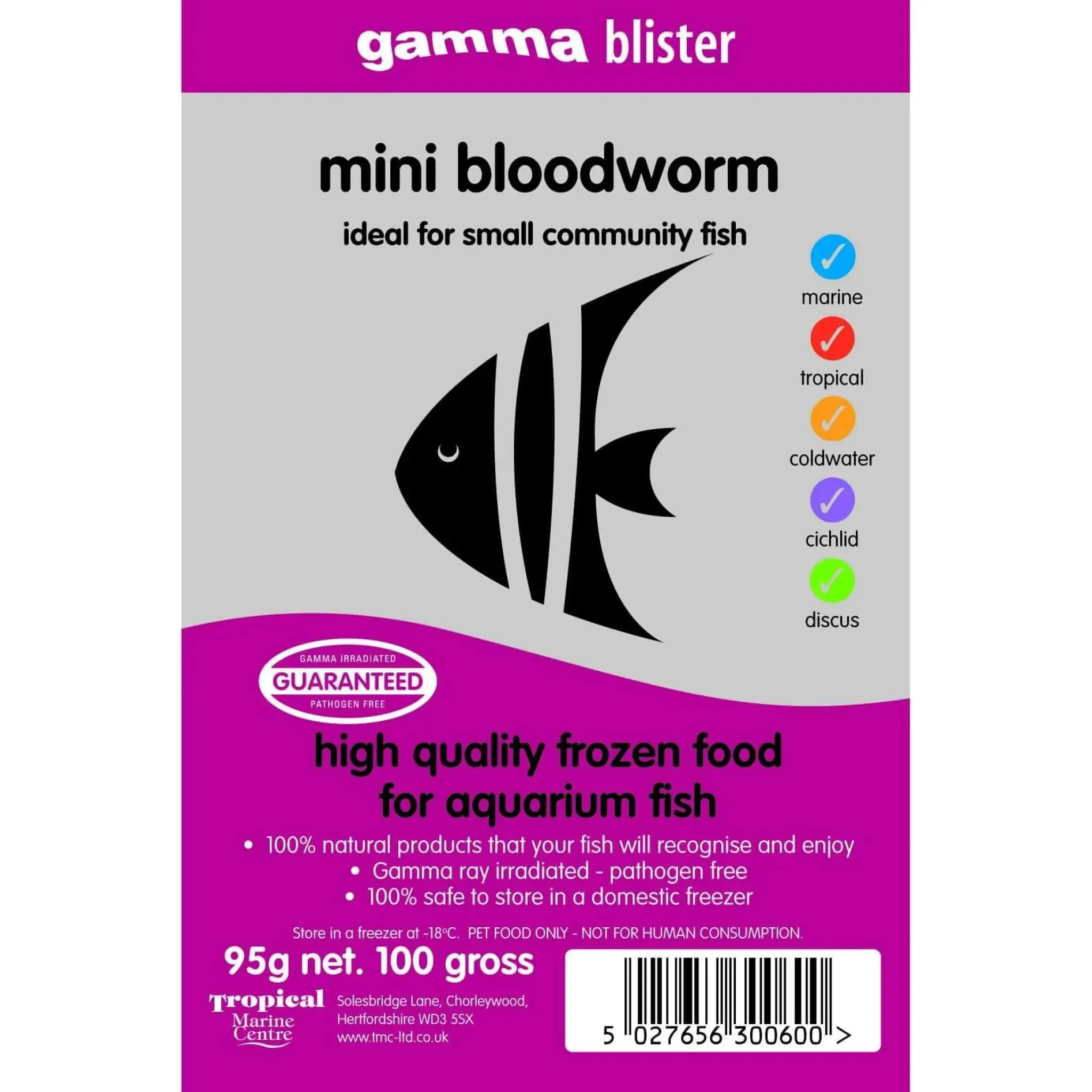 Gamma Frozen Blister Mini Bloodworm 95g