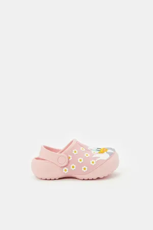 Girls Pink Daisy Clog