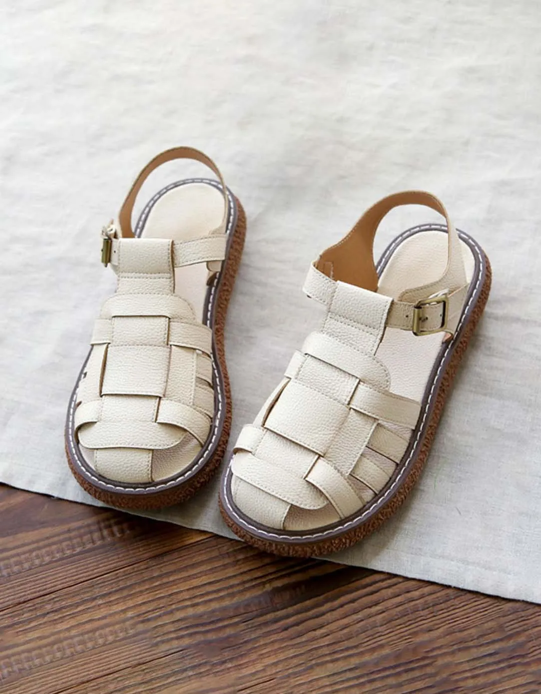 Handmade Leather Retro Woven Sandals