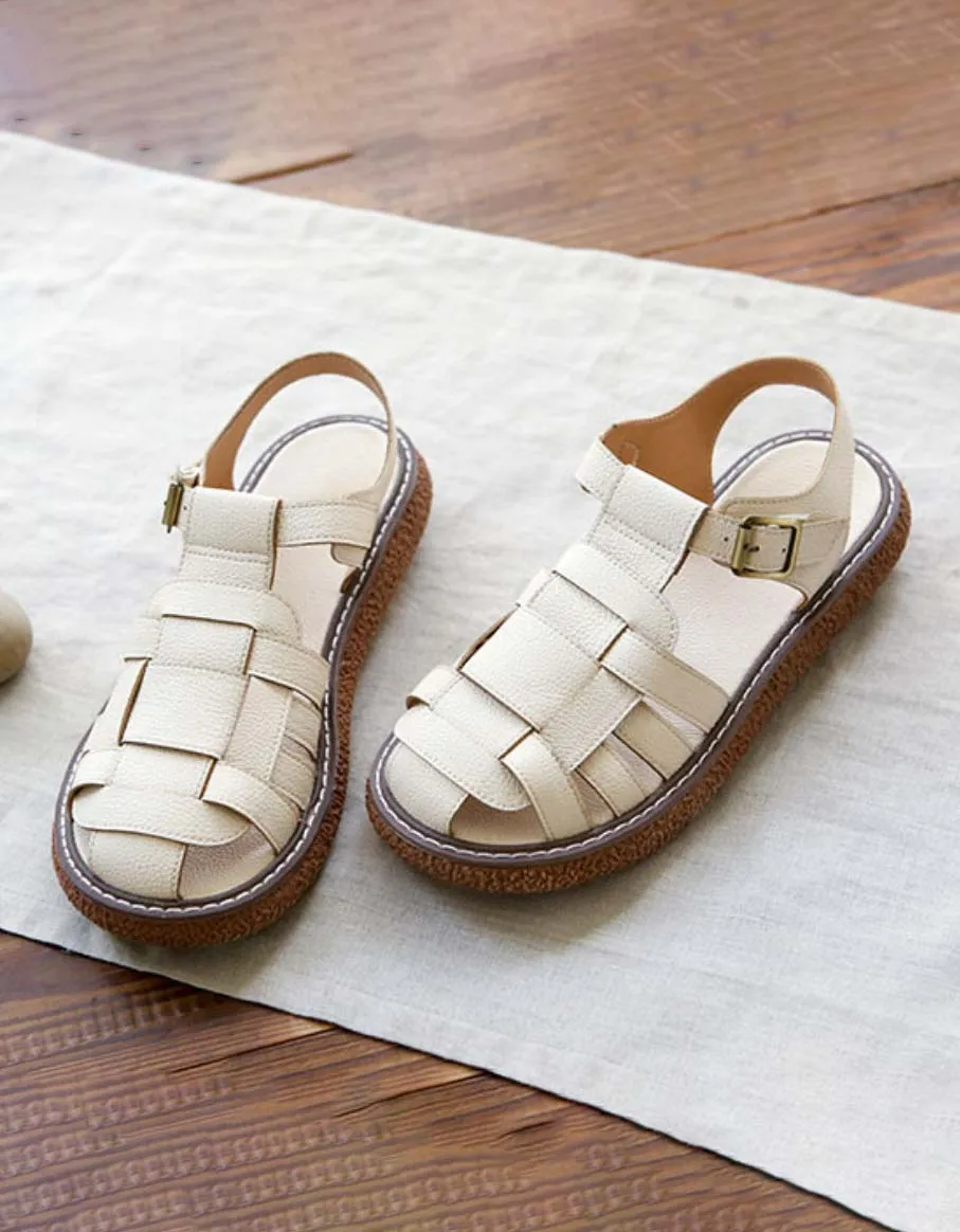 Handmade Leather Retro Woven Sandals