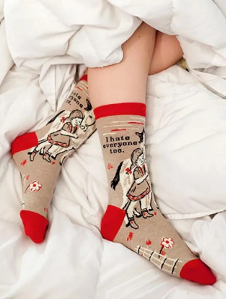 I Hate Everyone Too Equestrian Horse Socks