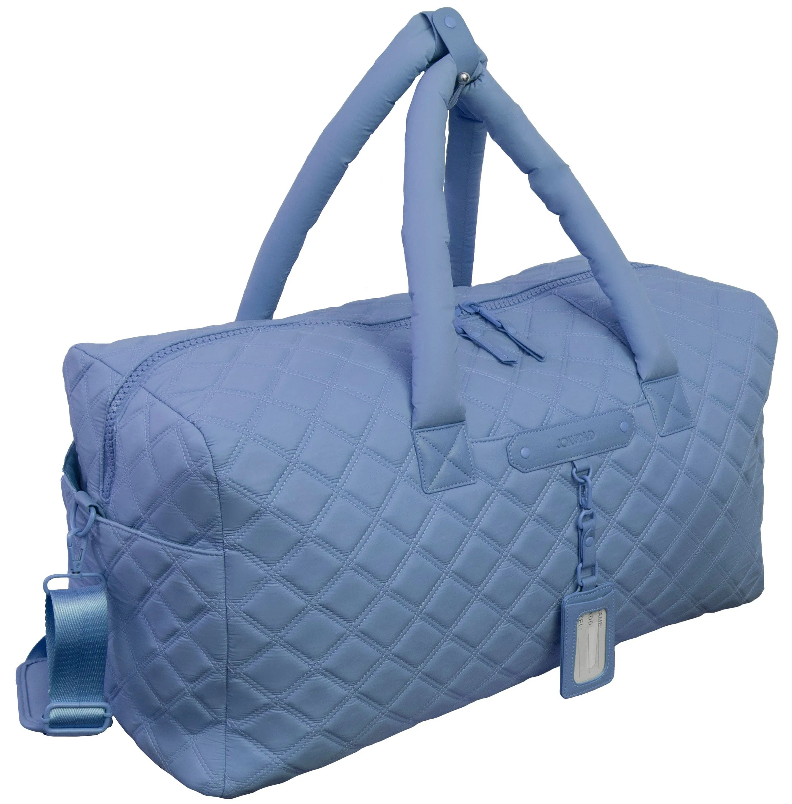 Joan & David 22 Inch Diamond Quilted Parachute Nylon Luggage Tag Duffel Bag