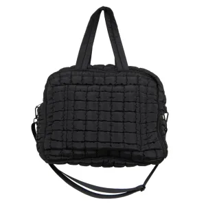 Katydid Light Black Quilted Weekend Duffel Bag for Women