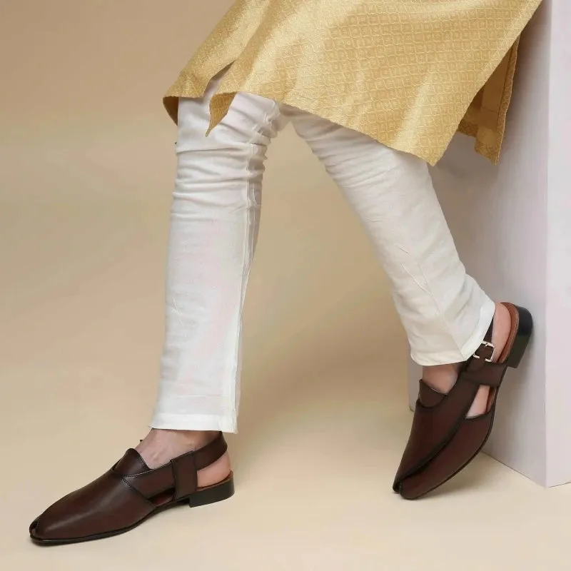 Leather Buckle Strap Mules Shoes