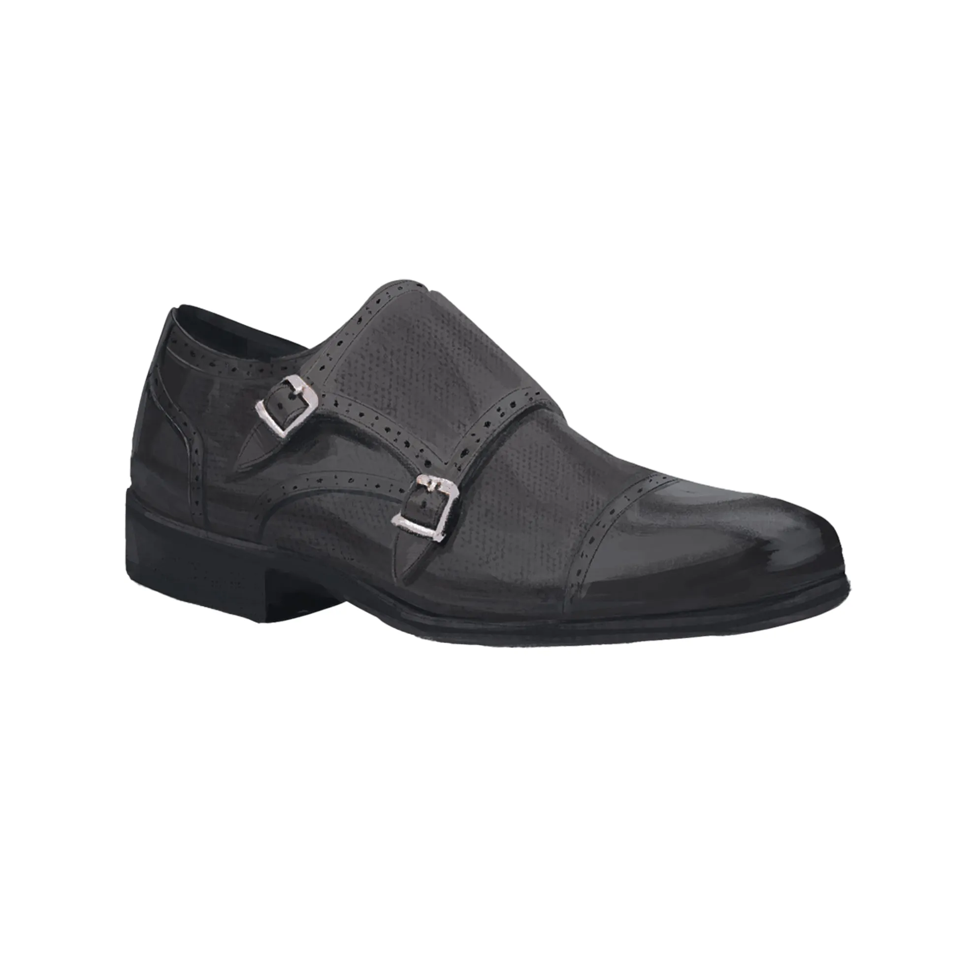 Leather Monk Strap Shoes