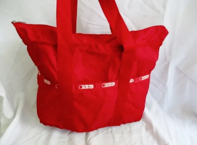 LeSPORTSAC Duffel Travel Bag Tote Shoulder Travel Purse RED