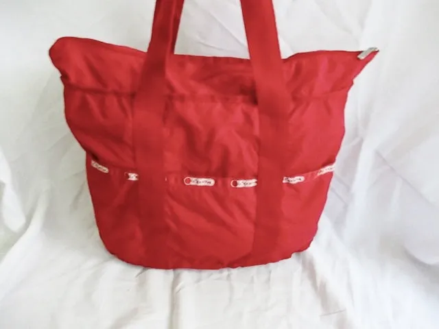 LeSPORTSAC Duffel Travel Bag Tote Shoulder Travel Purse RED