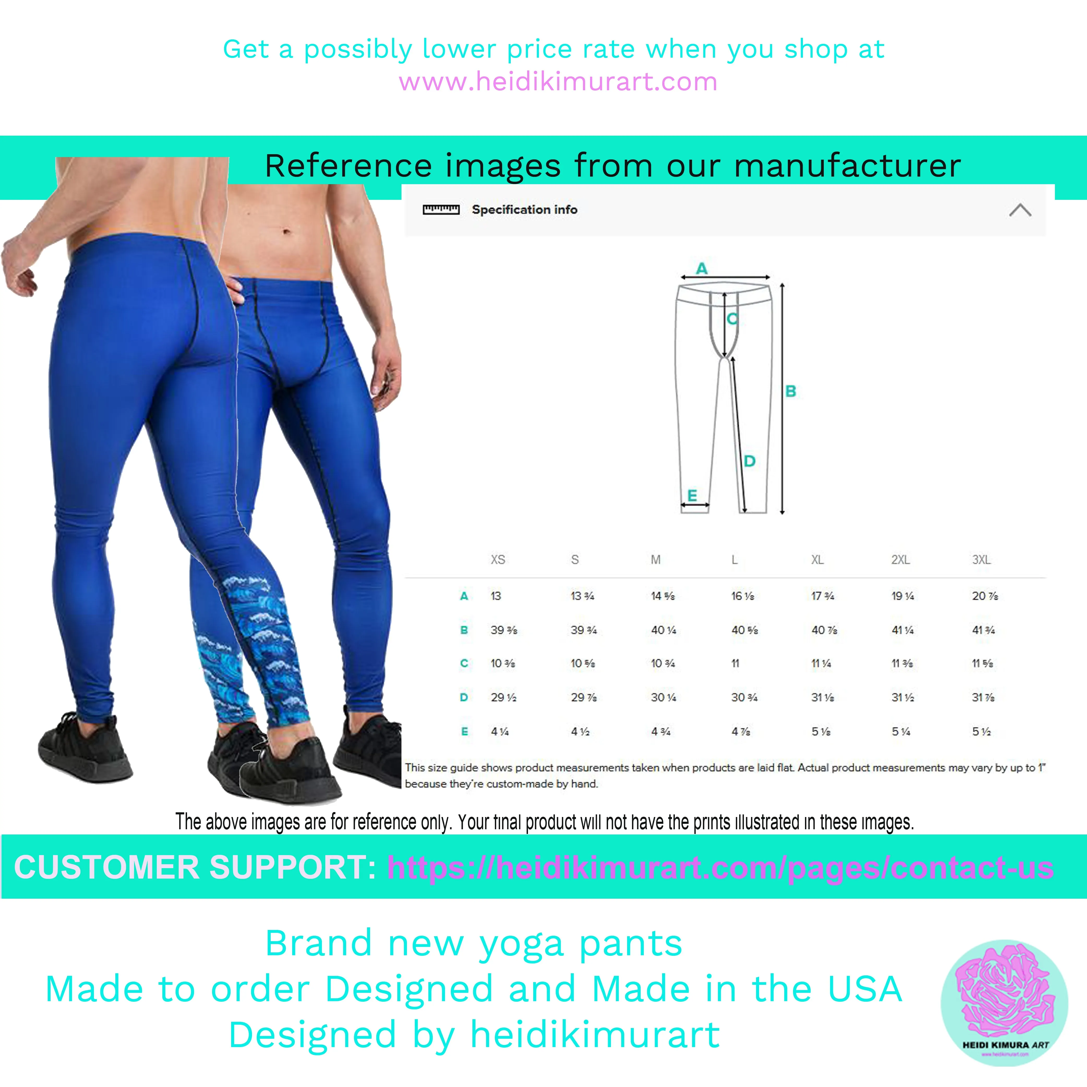 Light Blue Leopard Men's Leggings, Animal Print Meggings Compression Tights-Made in USA/EU