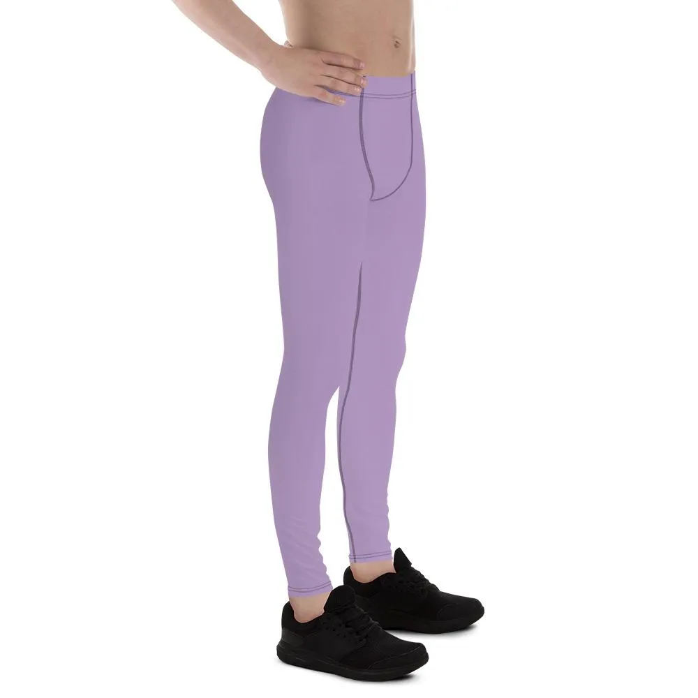 Light Pastel Purple Meggings, Purple Solid Color Compression Men Tights Men's Leggings- Made in USA/EU/MX