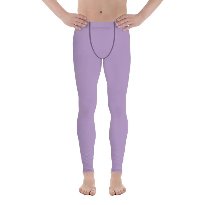 Light Pastel Purple Meggings, Purple Solid Color Compression Men Tights Men's Leggings- Made in USA/EU/MX