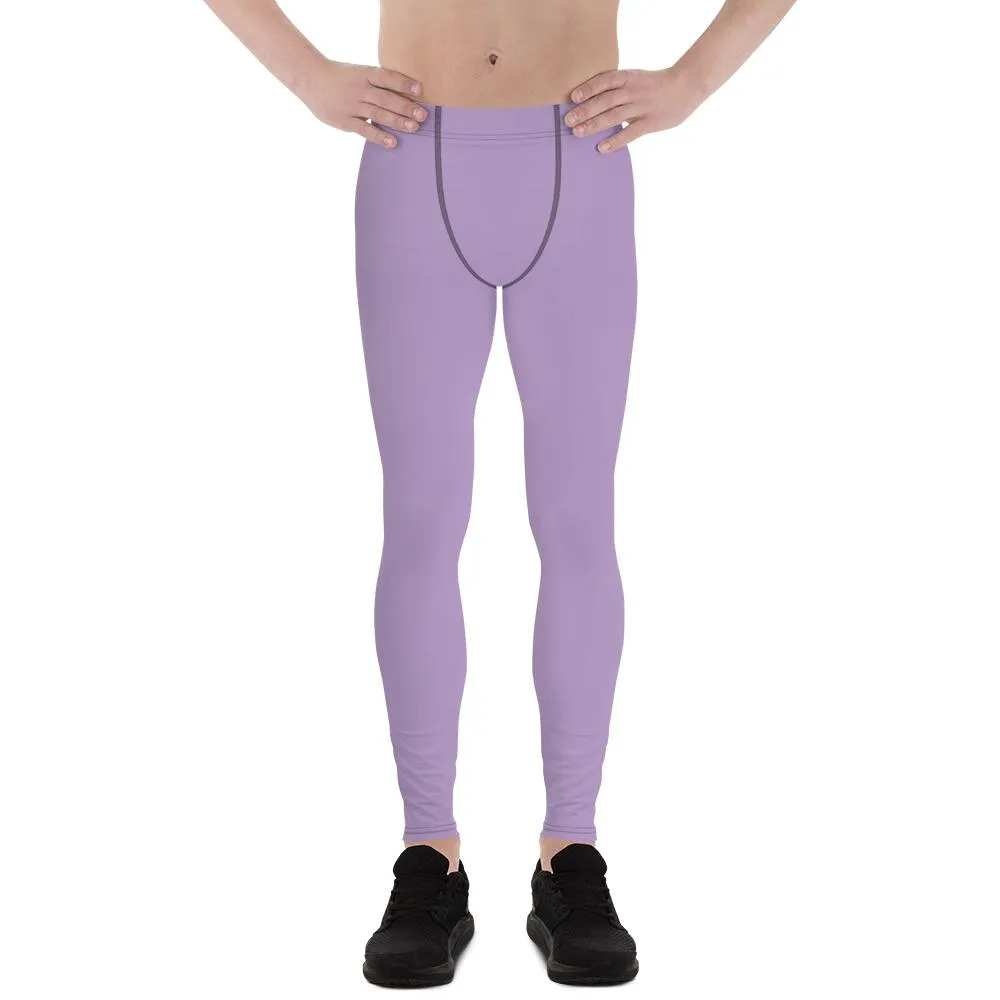 Light Pastel Purple Meggings, Purple Solid Color Compression Men Tights Men's Leggings- Made in USA/EU/MX