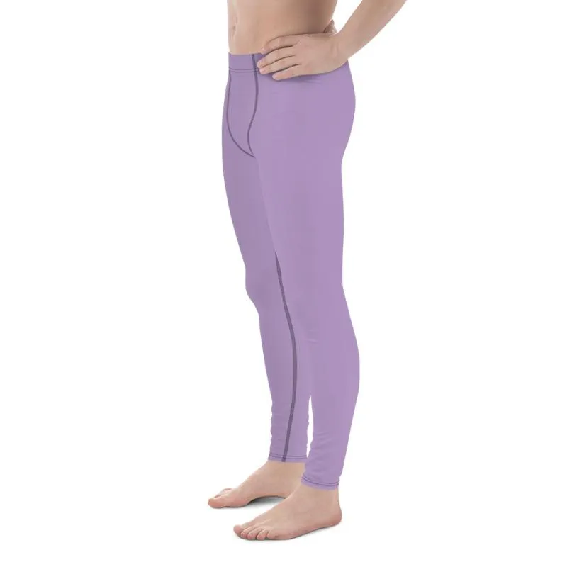 Light Pastel Purple Meggings, Purple Solid Color Compression Men Tights Men's Leggings- Made in USA/EU/MX