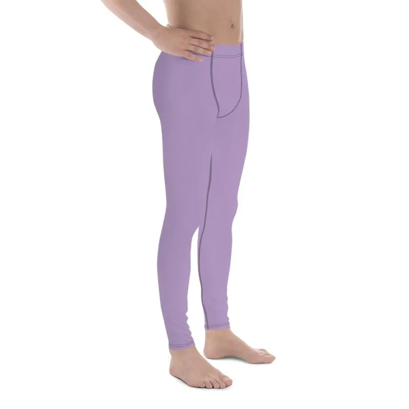 Light Pastel Purple Meggings, Purple Solid Color Compression Men Tights Men's Leggings- Made in USA/EU/MX