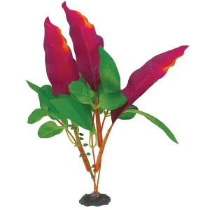 Marina Naturals Red/Green Waffle Leaf Silk Plant Medium