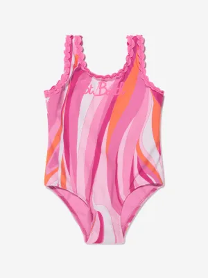 MC2 Saint Barth Girls Shape Wave Swimsuit in Pink