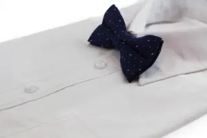 Mens Navy Multicoloured Star Cotton Bow Tie