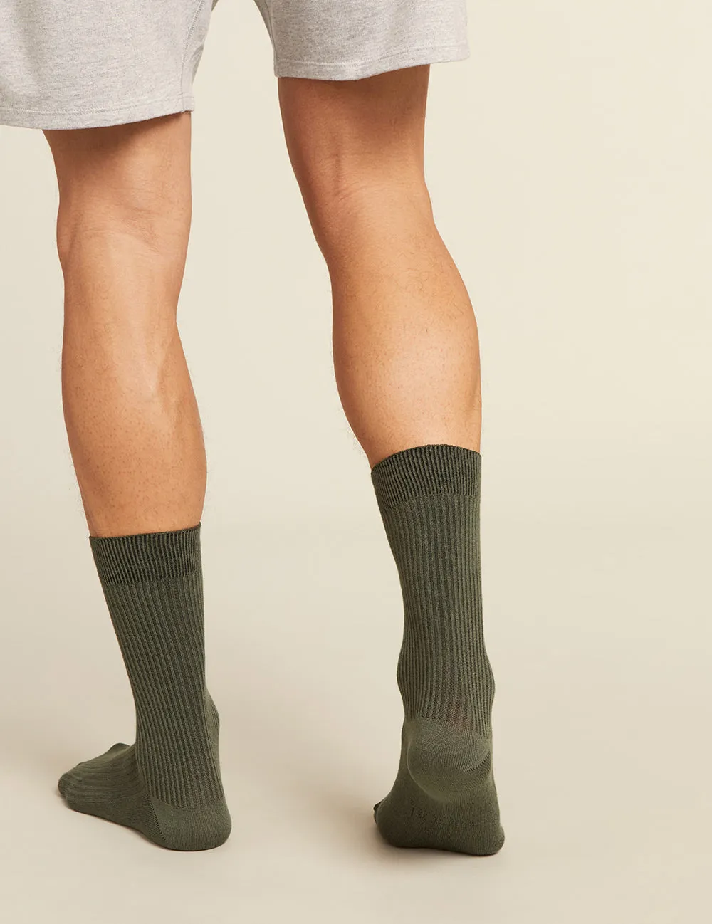 Men's Ribbed Crew Socks - Moss