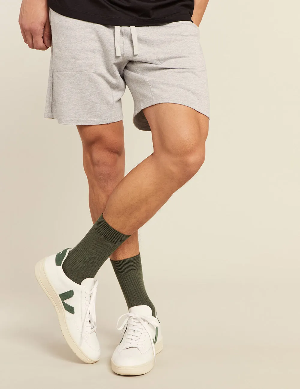 Men's Ribbed Crew Socks - Moss