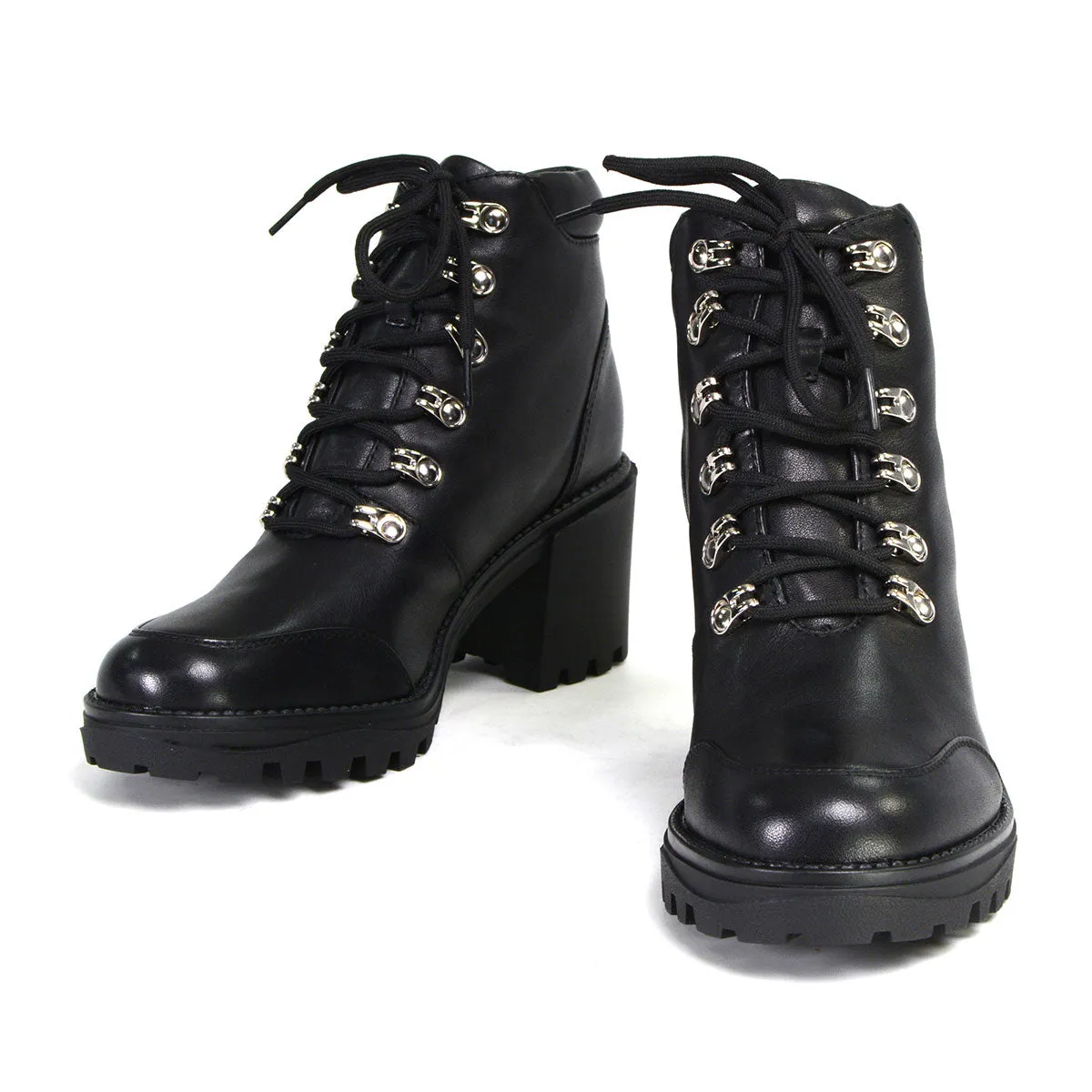 Milwaukee Leather Women's Devine Black Leather Lace to Toe Boots with