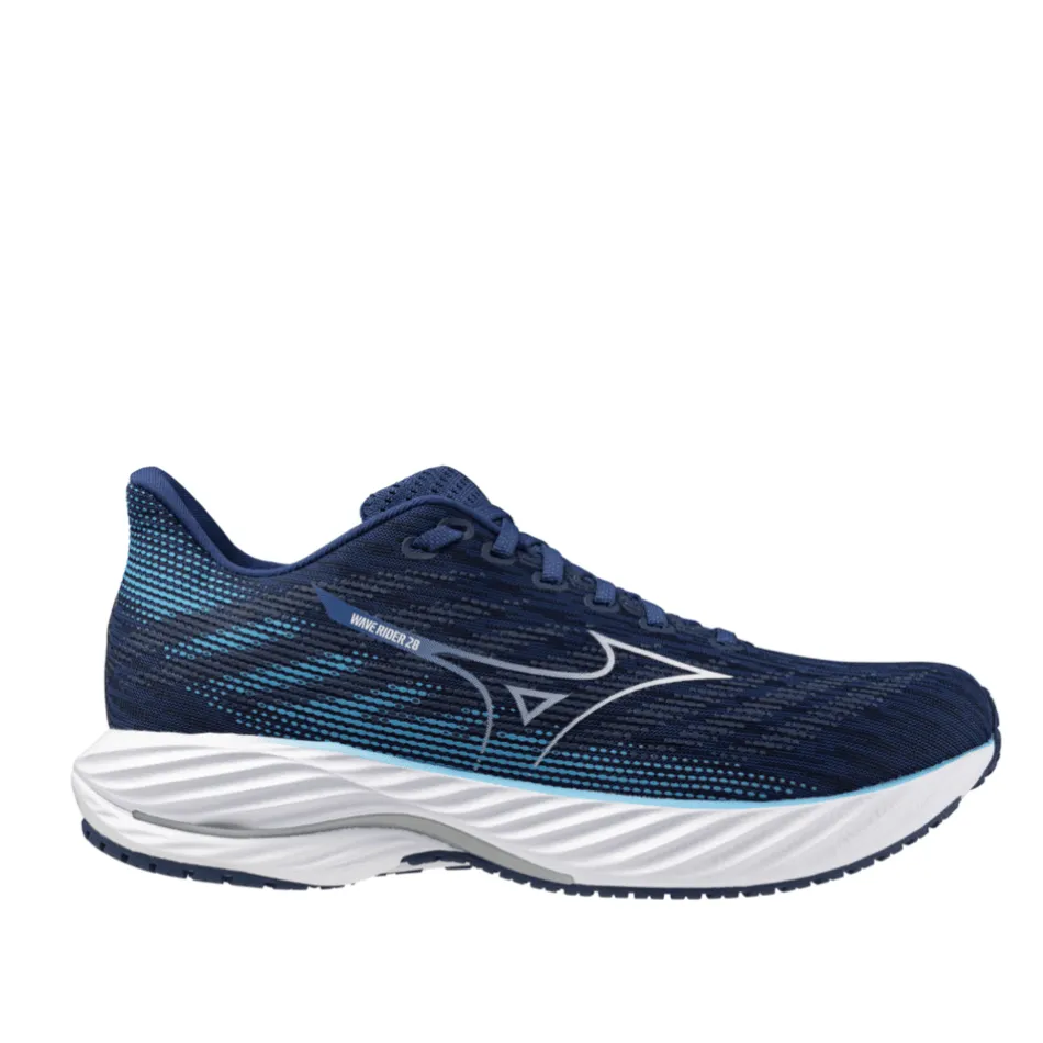 Mizuno Wave Rider 28 Men's Running Shoes Estate Blue/White/River-Blue AW24