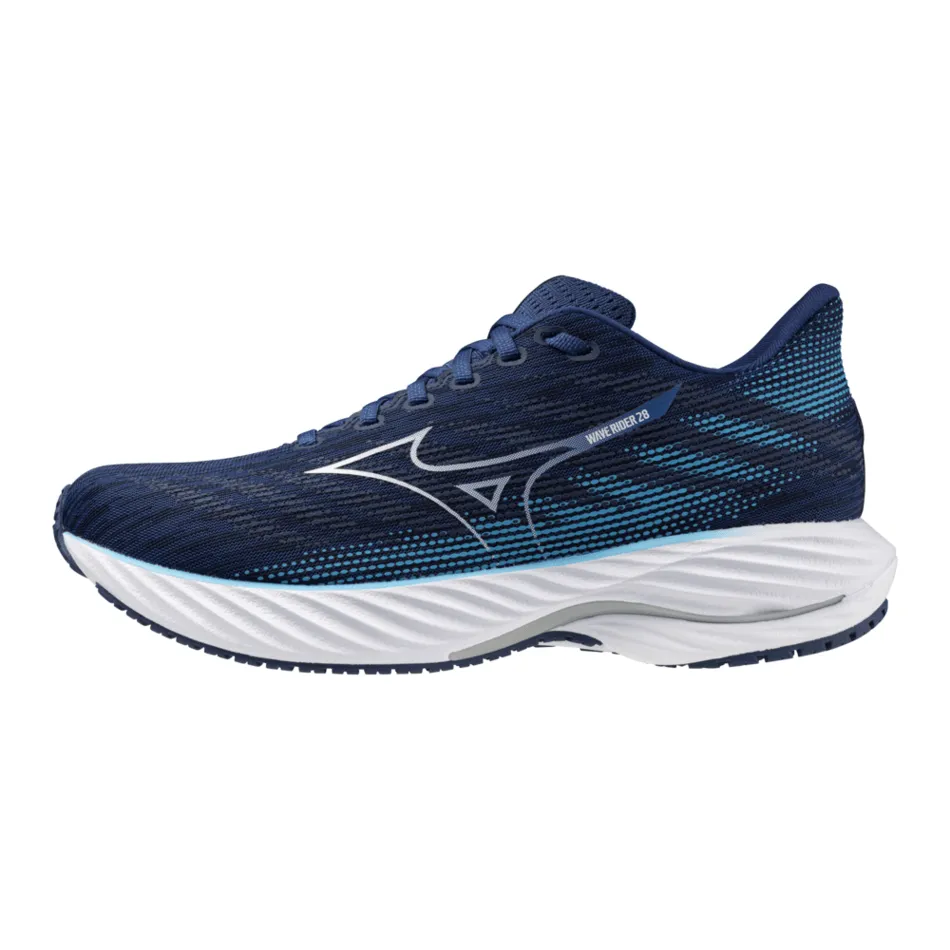 Mizuno Wave Rider 28 Men's Running Shoes Estate Blue/White/River-Blue AW24