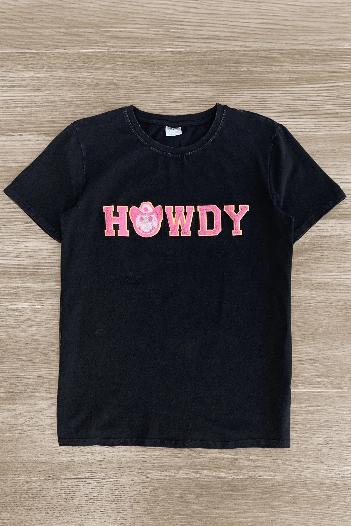 Mom & Me - "Howdy" Black Chenille Patch Top