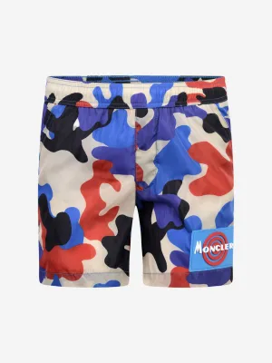 Moncler Enfant Boys Swim Shorts - & Red Camouflage Swim Shorts