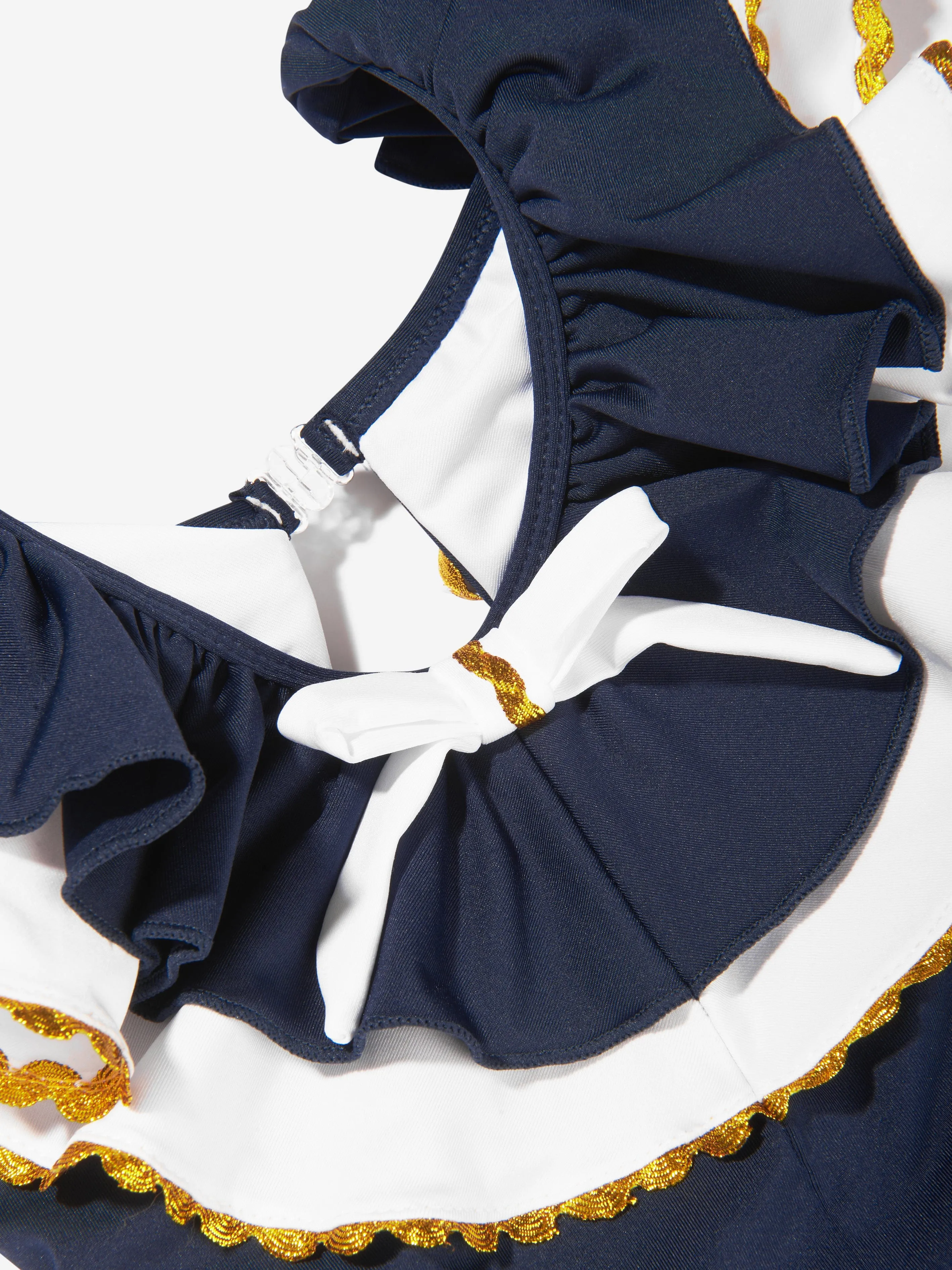 Monnalisa Girls Sailor Swimsuit in Navy