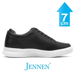 Mr. Federer 7cm | 2.8 inches Timeless Black Elevated Casual Shoes