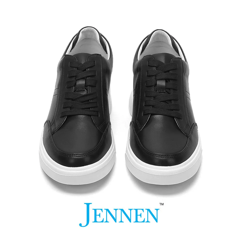 Mr. Federer 7cm | 2.8 inches Timeless Black Elevated Casual Shoes