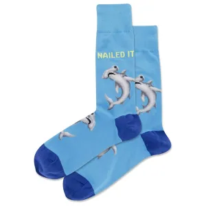 Nailed It! Hammerhead (Blue) Men's Crew Sock