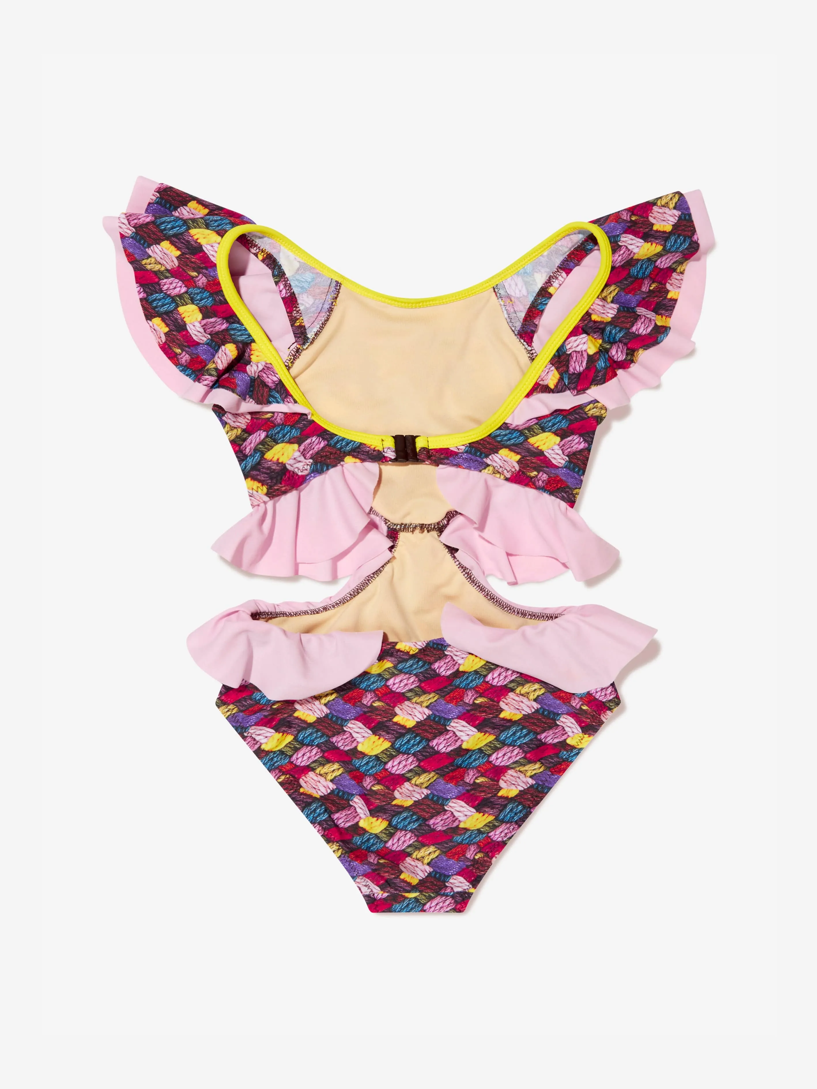 Nessi Byrd Girls Lolly Cut Out Swimsuit in Multicolour