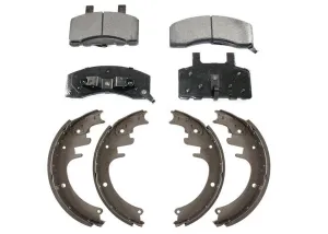 New Front Ceramic Pads & 13 x 2.5 Inch Rear Brake Shoes for Dodge Ram 2500 94-99