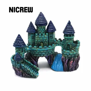 Nicrew Aquariums Decoration Resin Castle Landscaping Ancient Castle Tower For Fish Tank Aquarium Fish Escape Cave Ornaments