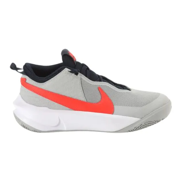 Nike Team Hustle D 10 Boys Basketball Shoes Grey/Crimson