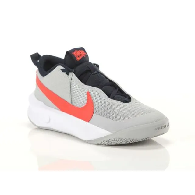 Nike Team Hustle D 10 Boys Basketball Shoes Grey/Crimson