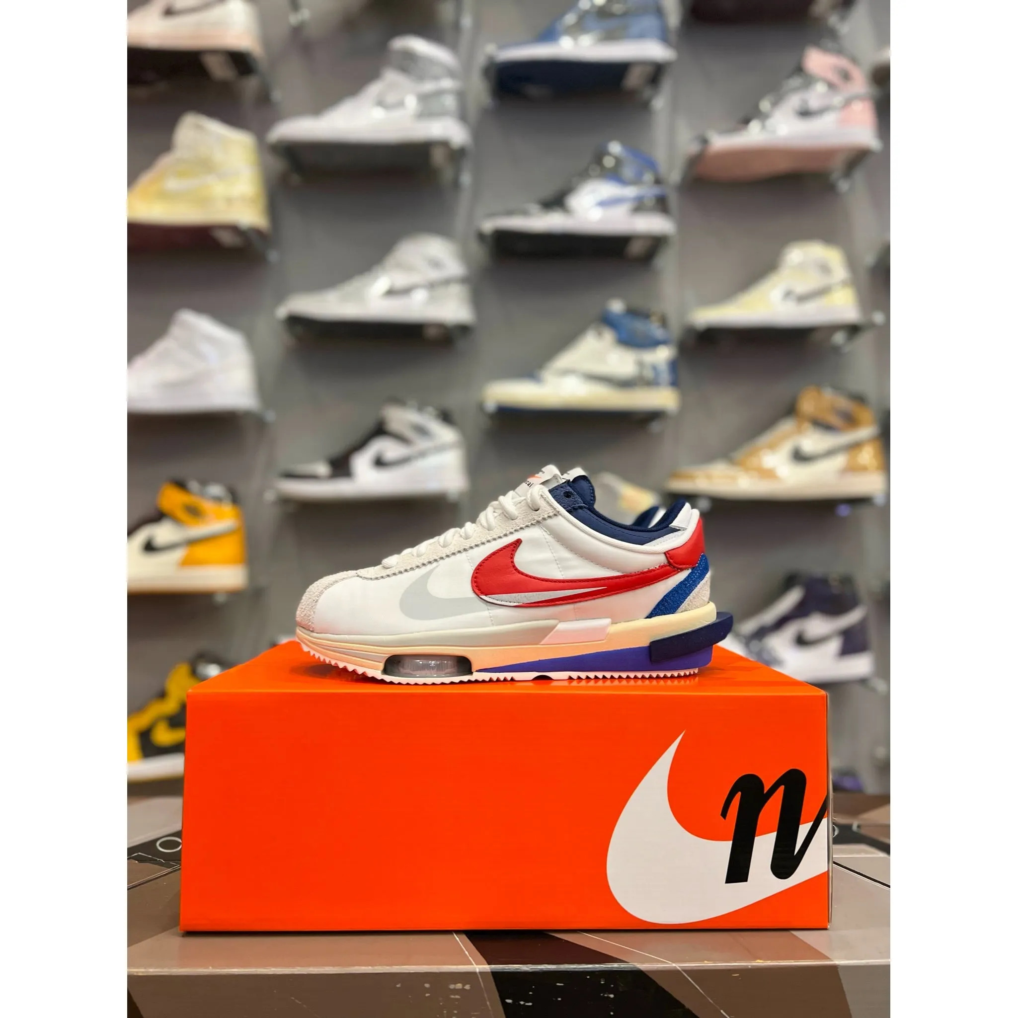 Nike Zoom Cortez SP sacai White University Red Blue