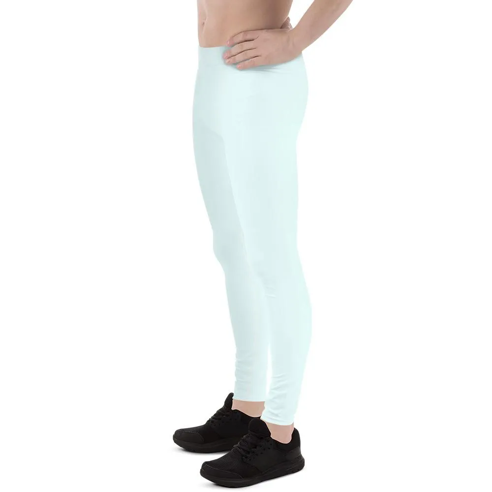 Pastel Blue Solid Color Meggings, Light Pastel Baby Blue Solid Color Men's Leggings Tights- Made in USA/EU