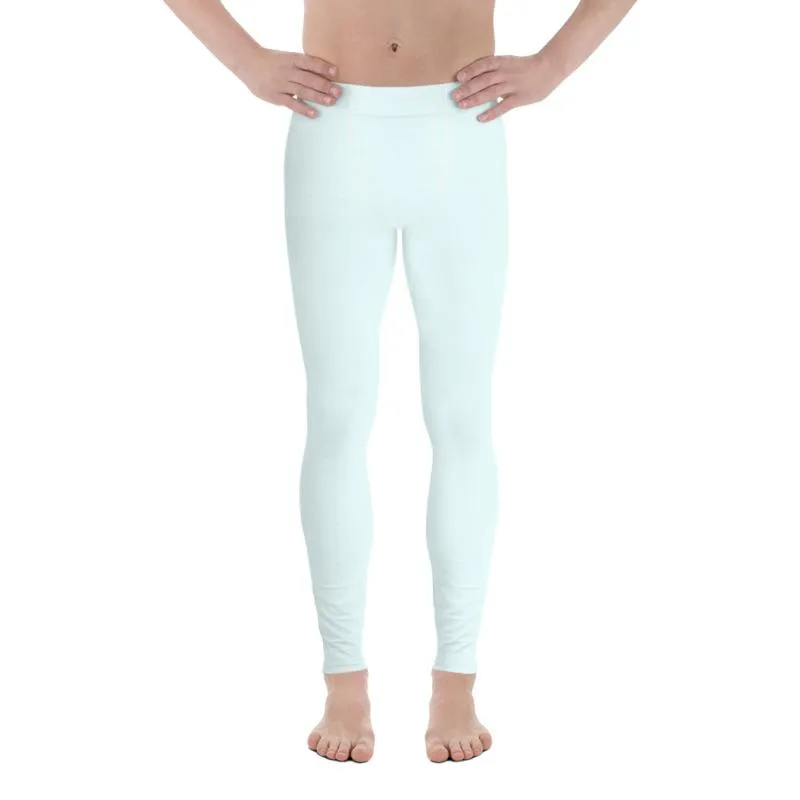 Pastel Blue Solid Color Meggings, Light Pastel Baby Blue Solid Color Men's Leggings Tights- Made in USA/EU