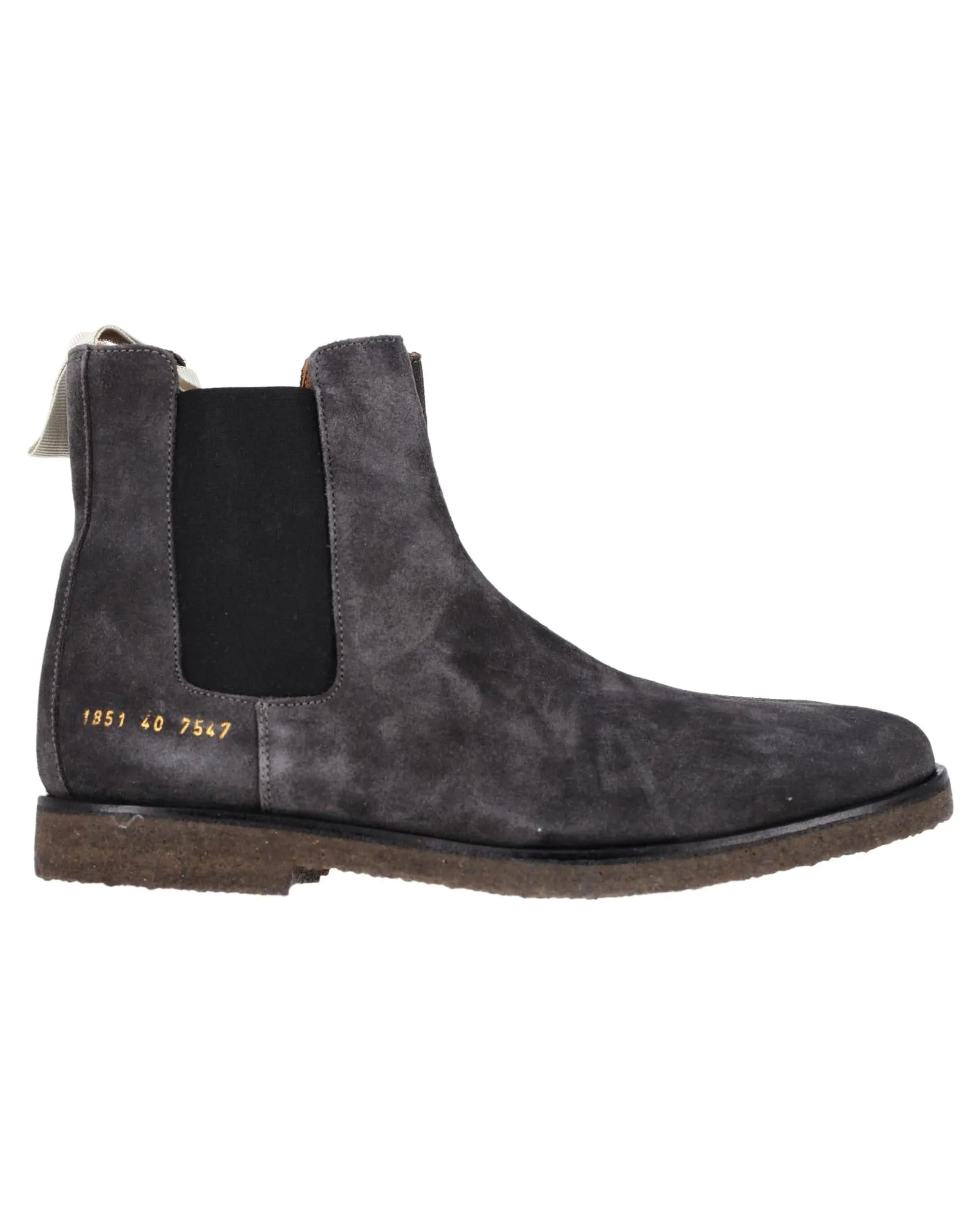 Premium Grey Suede Chelsea Boots with Elasticated Gussets and Gold Debossed Heel Numbers