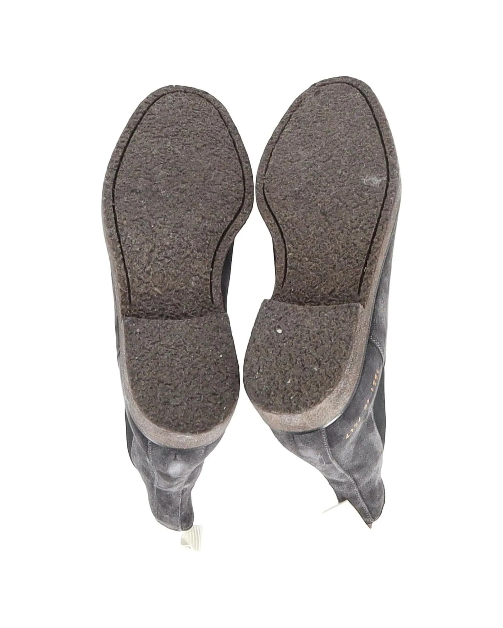 Premium Grey Suede Chelsea Boots with Elasticated Gussets and Gold Debossed Heel Numbers