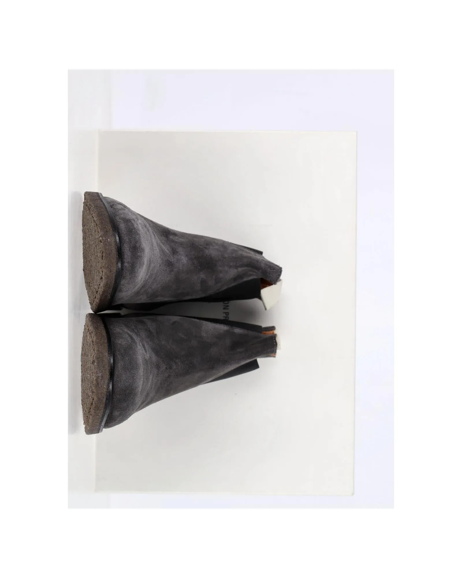 Premium Grey Suede Chelsea Boots with Elasticated Gussets and Gold Debossed Heel Numbers