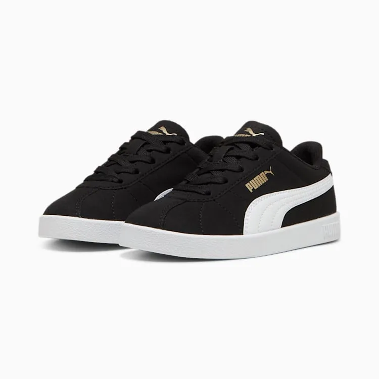 PUMA KID'S CLUB II BLACK/WHITE SNEAKER SHOES